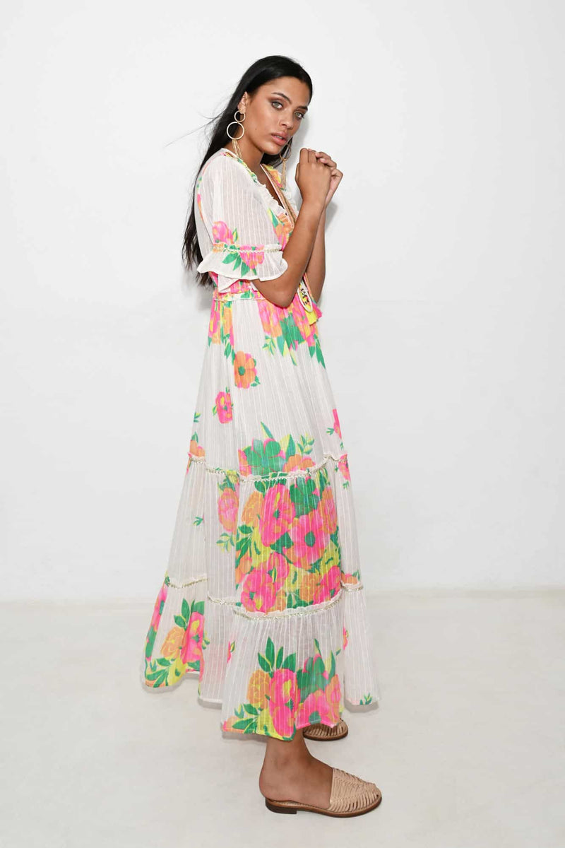 Piti Cuiti multiflower long dress