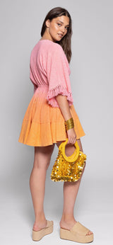 Candy dress Dubai tie and dye pink and orange