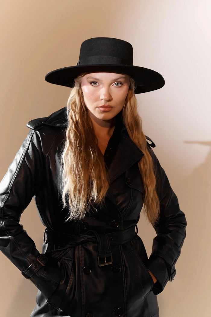 Abrigo piel negro coat