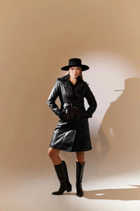 Abrigo piel negro coat