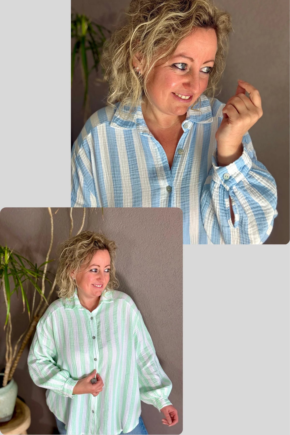 Blouse pastel stripes