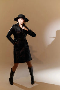 Abrigo piel negro coat