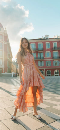 Long dress Celeste Ios peche melba