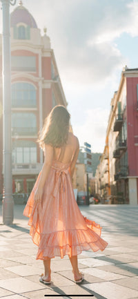 Long dress Celeste Ios peche melba