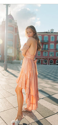 Long dress Celeste Ios peche melba