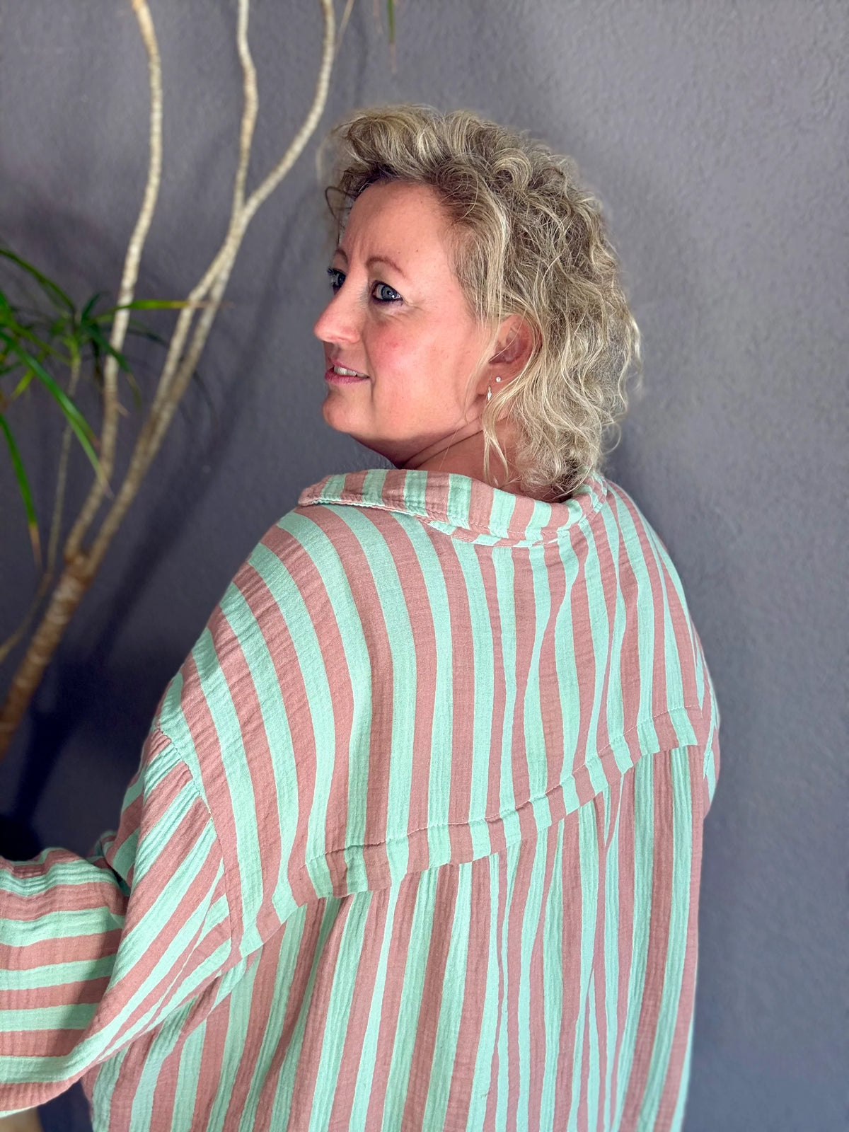 Blouse mint stripes