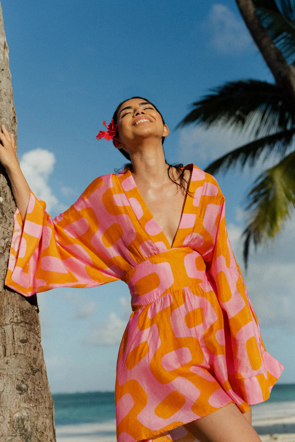 Jumpsuit Thais Lima orange pink