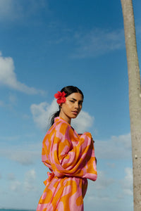 Jumpsuit Thais Lima orange pink