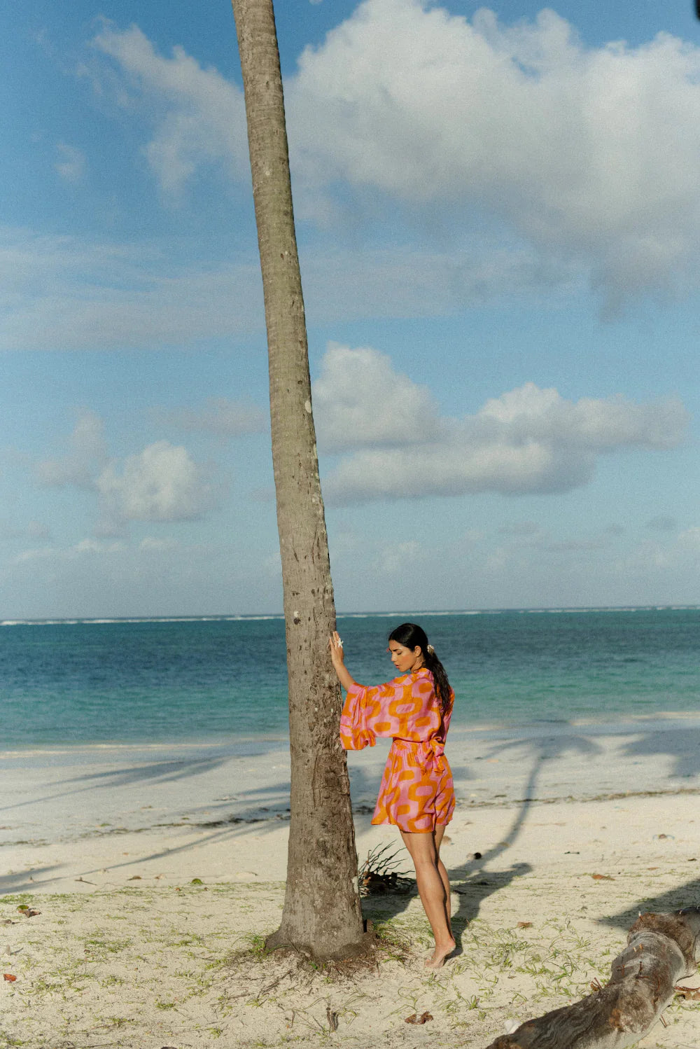 Jumpsuit Thais Lima orange pink