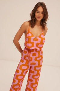 Jumpsuit Dahlia Lima orange and pink