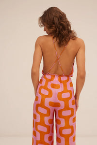Jumpsuit Dahlia Lima orange and pink