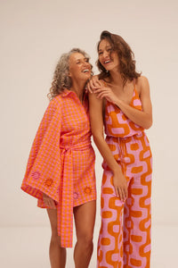 Jumpsuit Dahlia Lima orange and pink