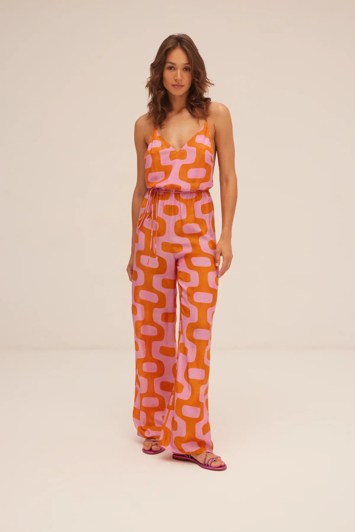 Jumpsuit Dahlia Lima orange and pink