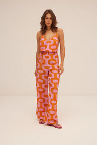 Jumpsuit Dahlia Lima orange and pink