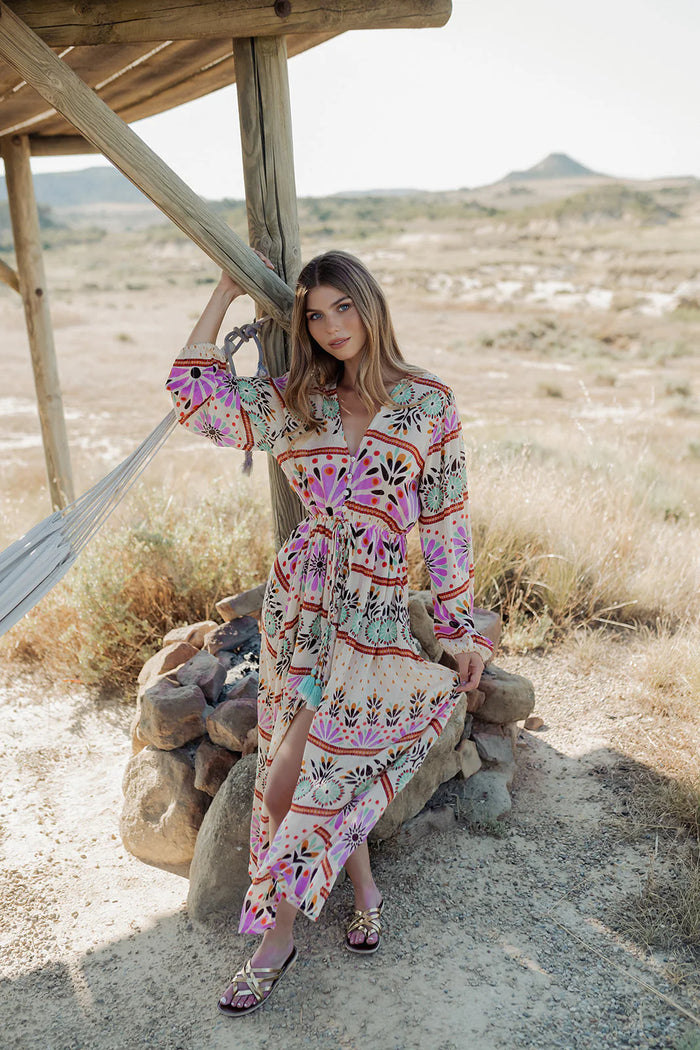 long dress Grasse aqua