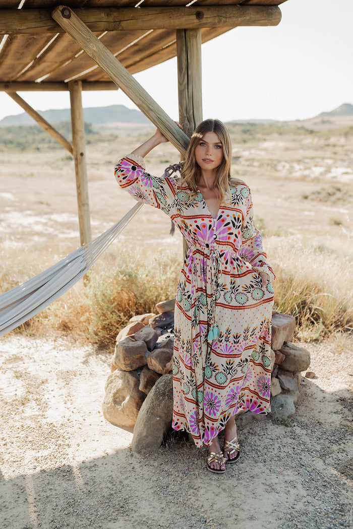 long dress Grasse aqua