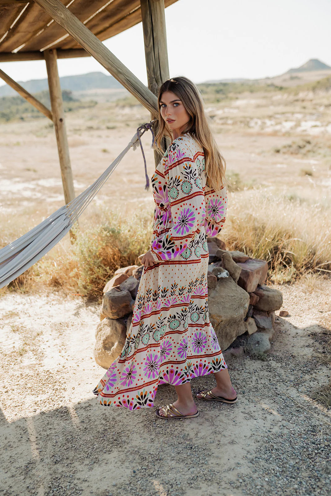 long dress Grasse aqua