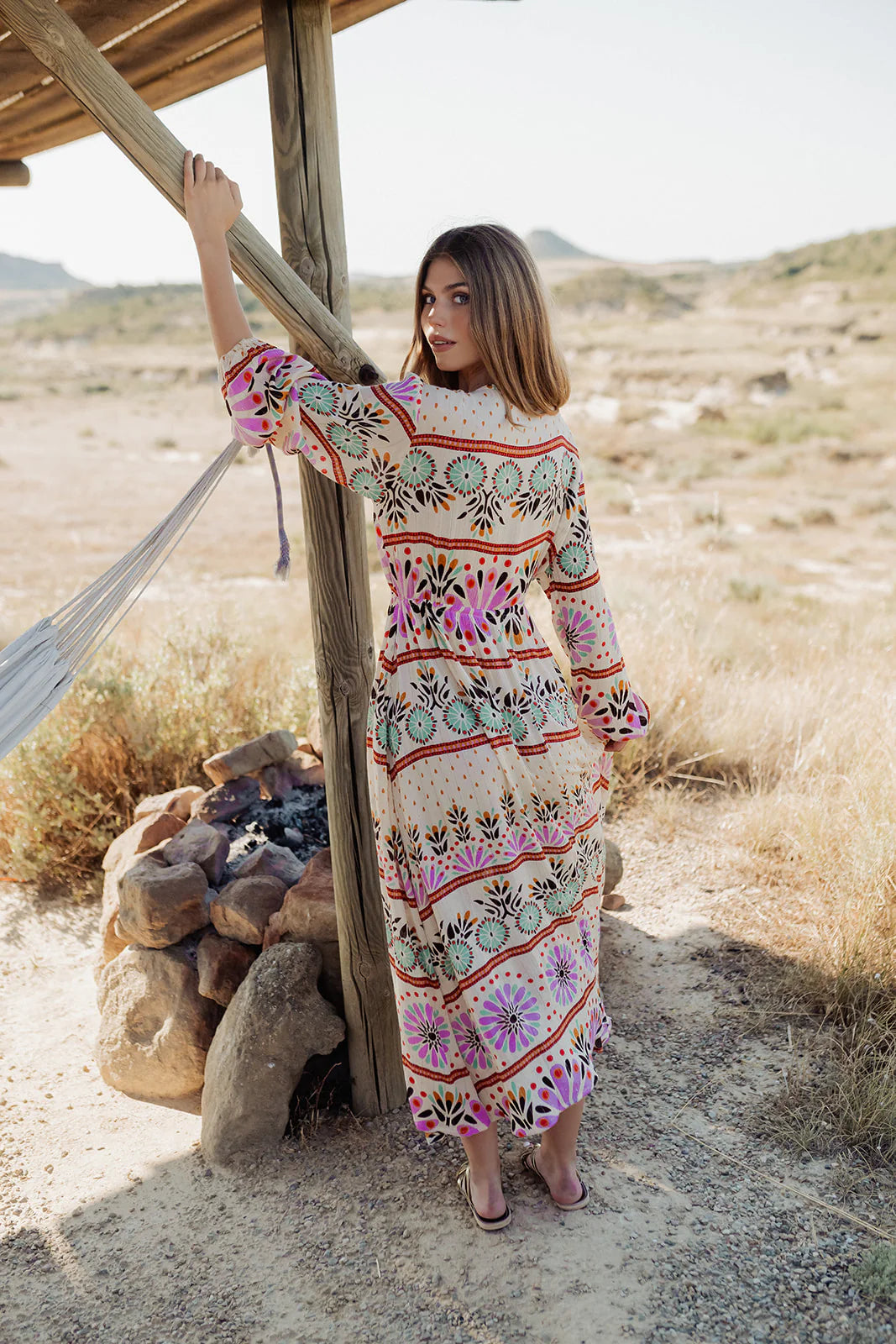 long dress Grasse aqua