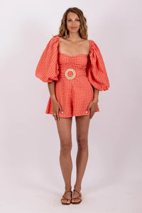 Jumpsuit Emilia gingham coral