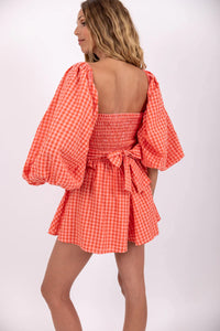 Jumpsuit Emilia gingham coral