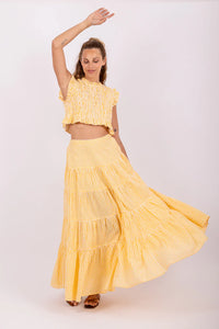 Top Malone gingham yellow