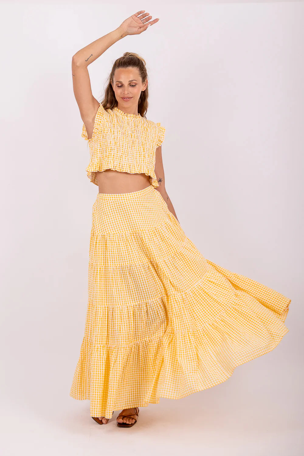 Skirt Odette gingham yellow