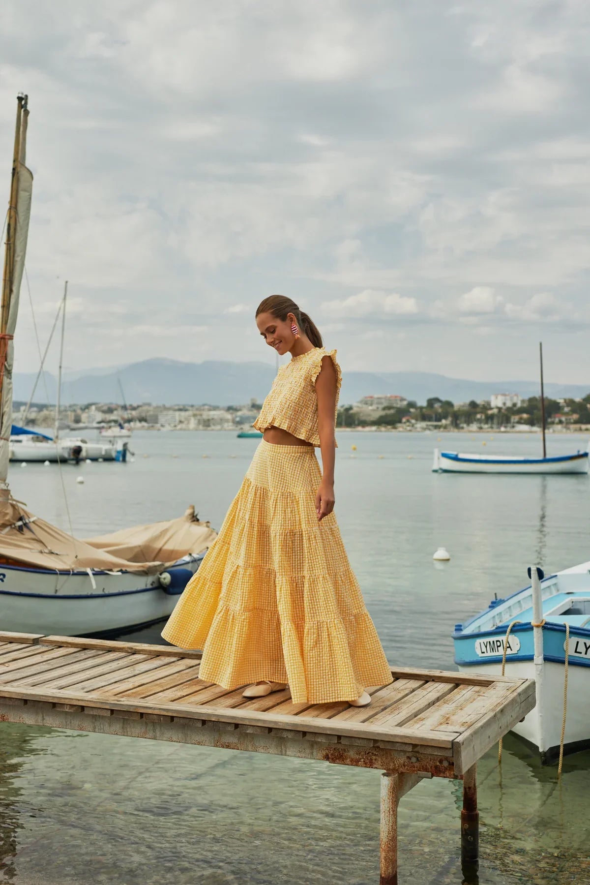Skirt Odette gingham yellow