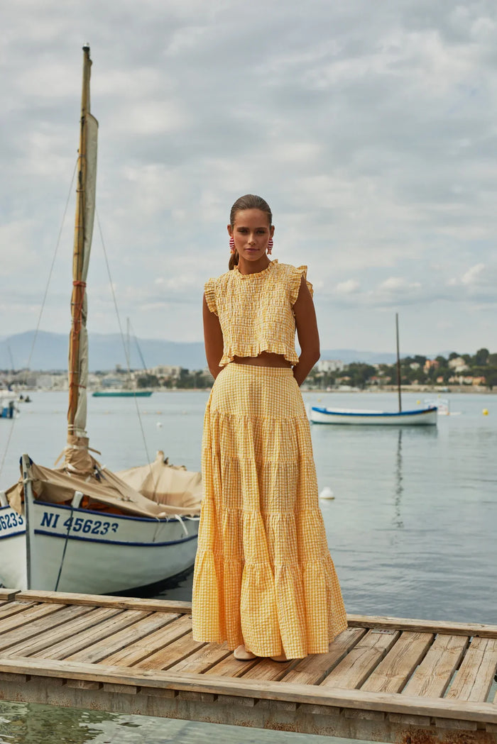Skirt Odette gingham yellow