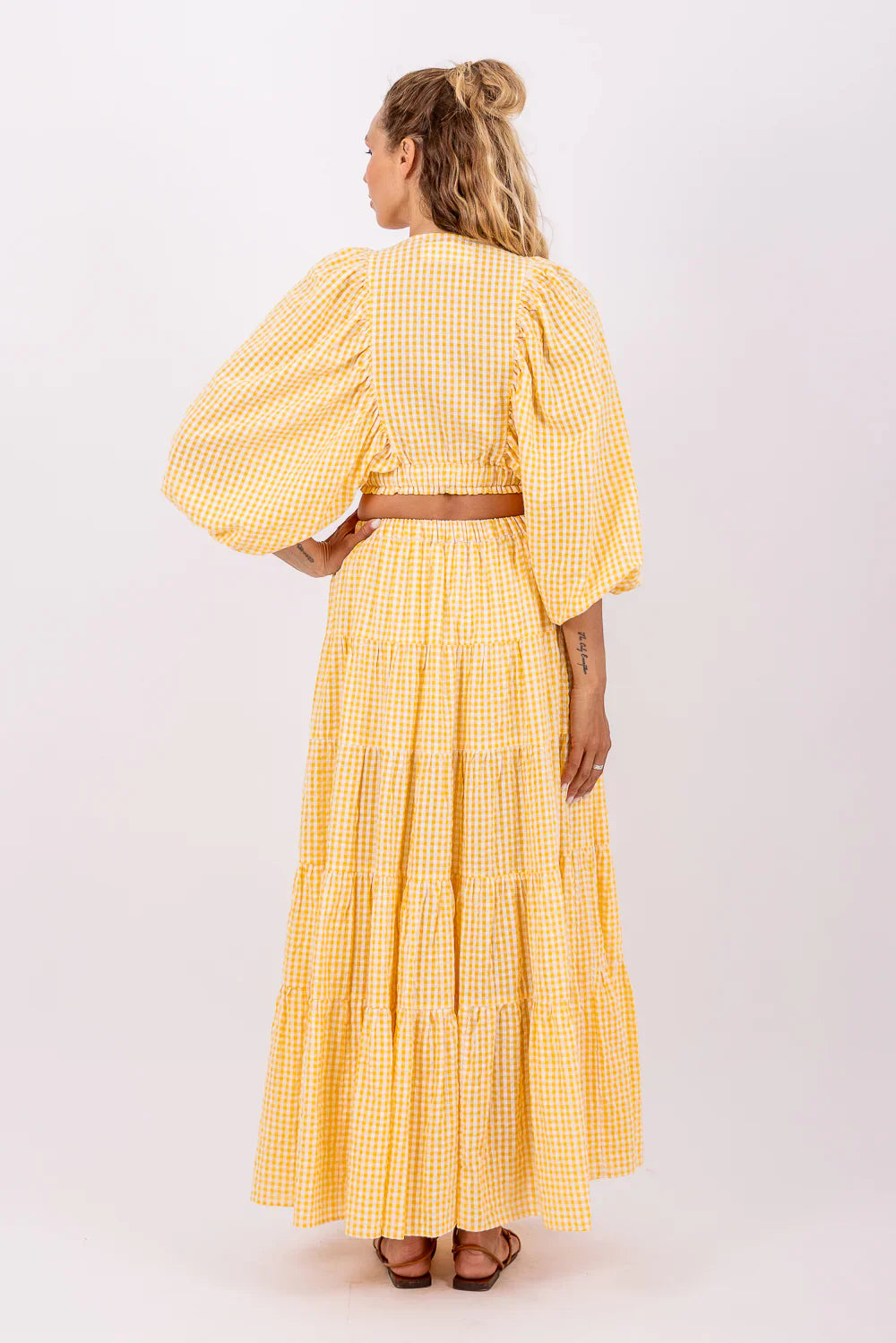 Skirt Odette gingham yellow