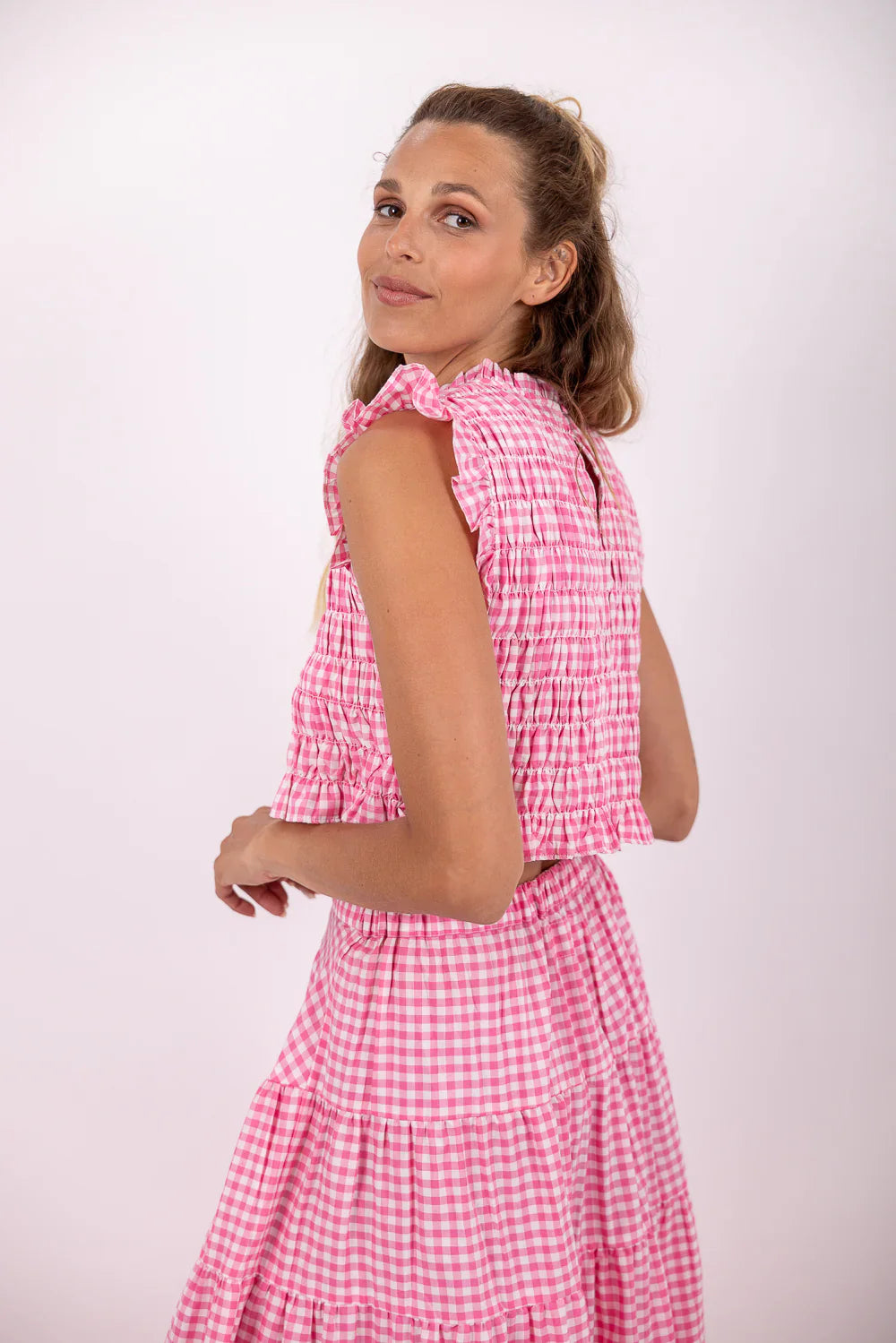 Malone Top Gingham Pink