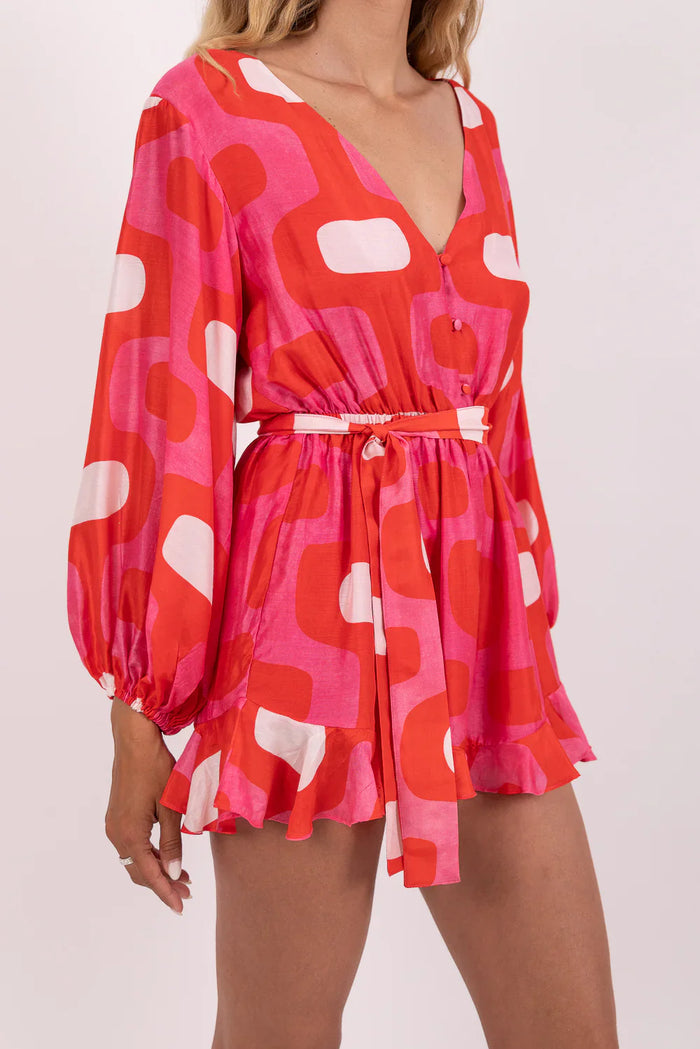Jumpsuit Fleur Lima Fuchsia and Red