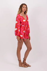 Jumpsuit Fleur Lima Fuchsia and Red