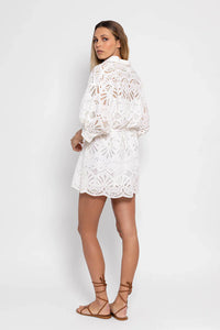 Florine Short Dress Eyelet White