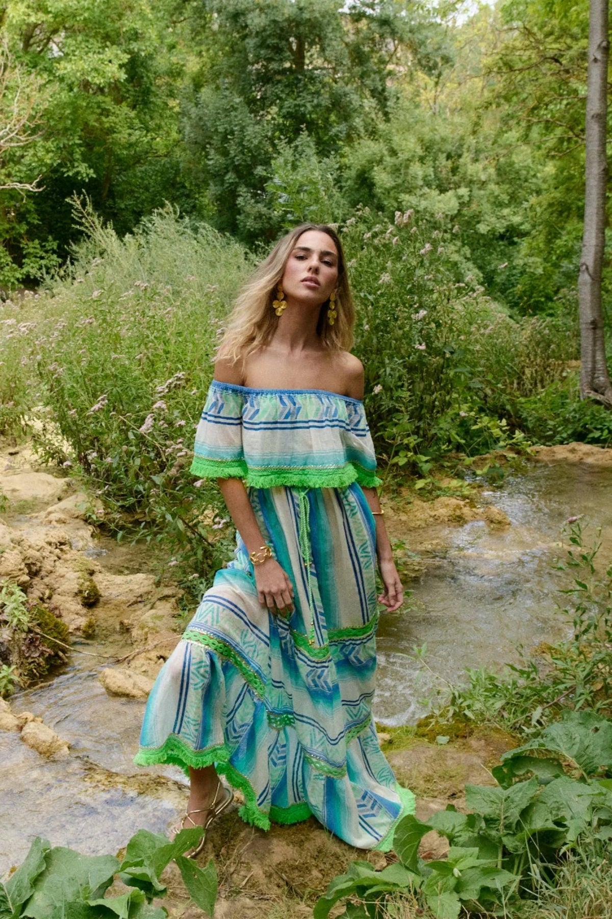 Long Dress Frida Aqua