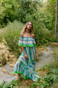 Long Dress Frida Aqua