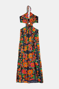 Long cut dress Hawaii negro