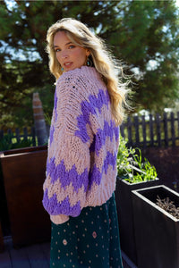 Cardigan berry stripes