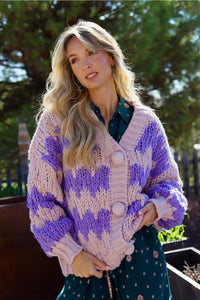 Cardigan berry stripes