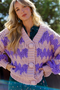 Cardigan berry stripes