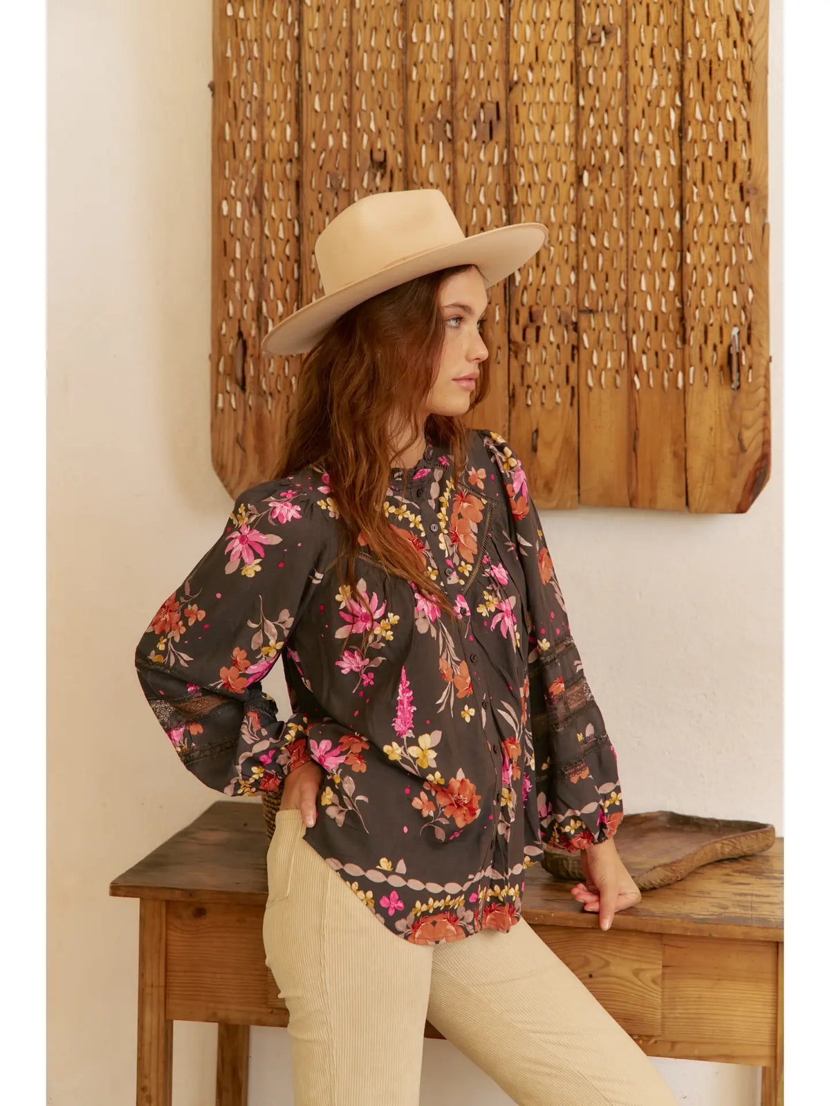 Blouse monarch bloom print eliza