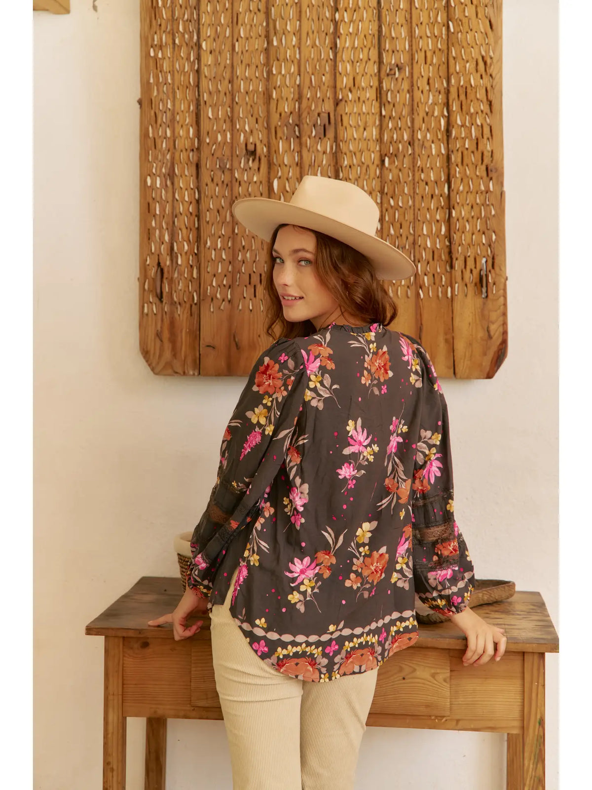 Blouse monarch bloom print eliza